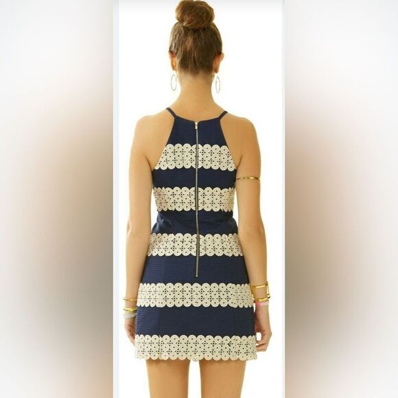 Lilly Pulitzer Annabelle Shift Dress True Navy/Gold - Picture 3 of 6